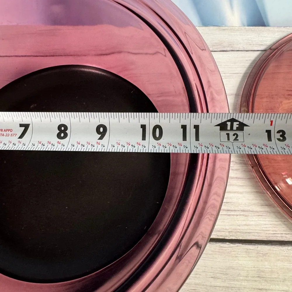 VTG Corning Visions Dutch Oven 5L Cranberry Glass Pyrex Lid Retro 90s